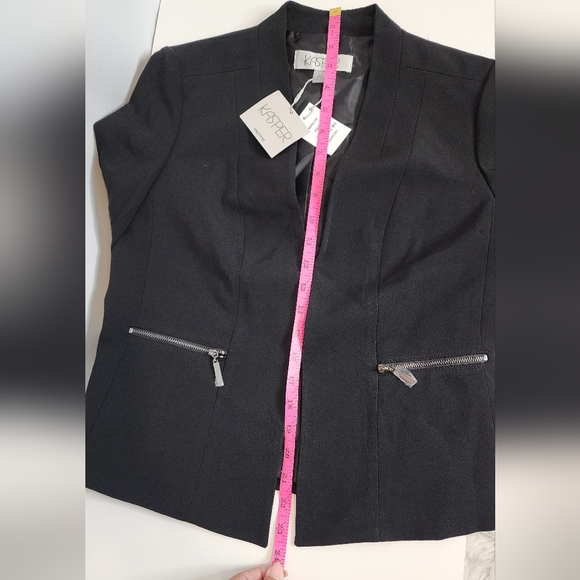 NEW‼️Kasper Black Blazer with Zipper Details 2P - Picture 9 of 9